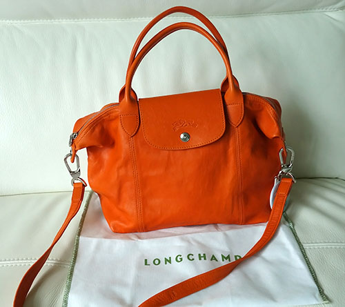 LONGCHAMP LE PLIAGE CUIR IN ORANGE LEATHER | Beverly's Net: family ...